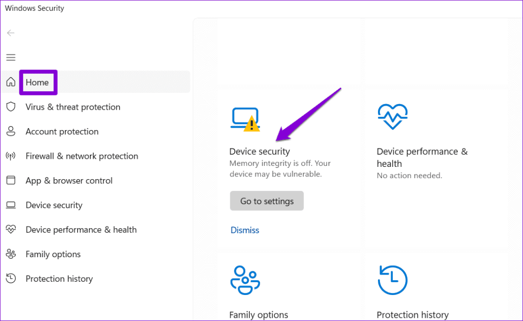 Open Device Security in Windows 11