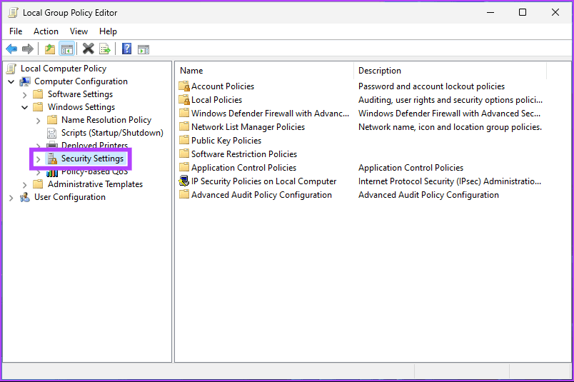Local Security Policy
