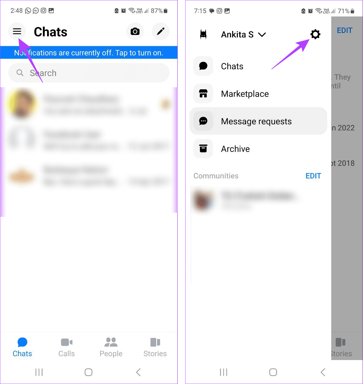 Open Messenger Settings