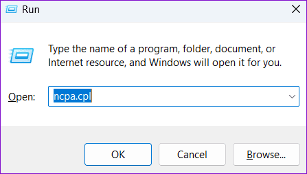 Open Network Connections on Windows