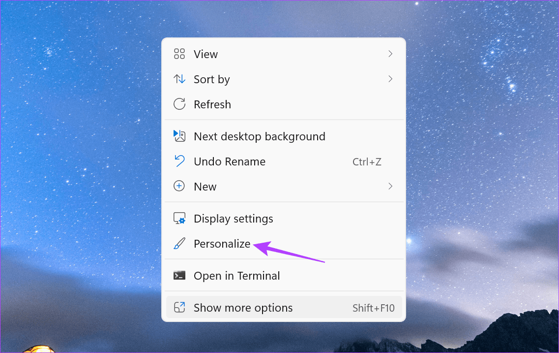 Open Personalization Settings