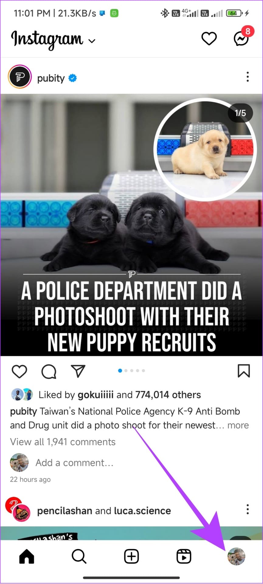 Open Profile on Instagram