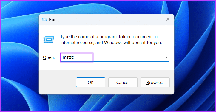 Run dialog box