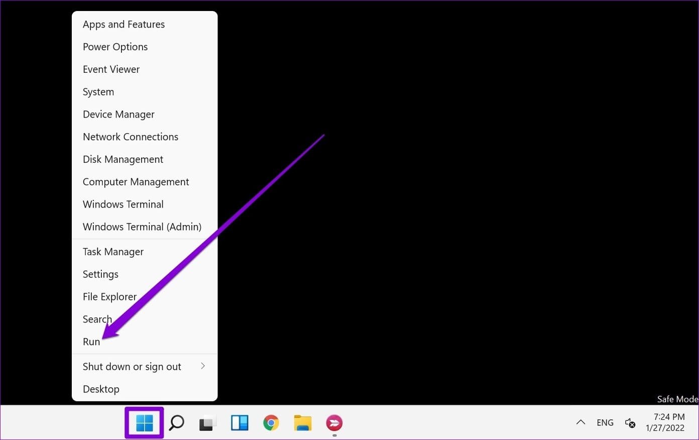 Open Run Command on Windows