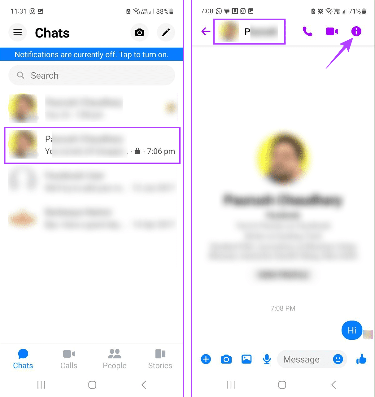 Open Secret Message chat window