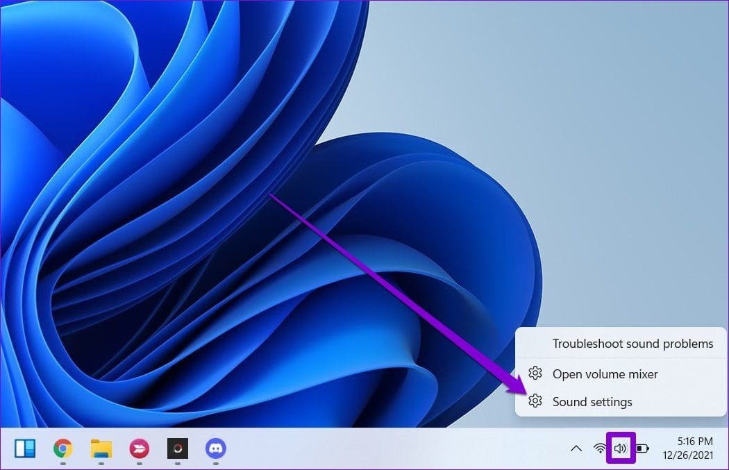 Open Sound Settings