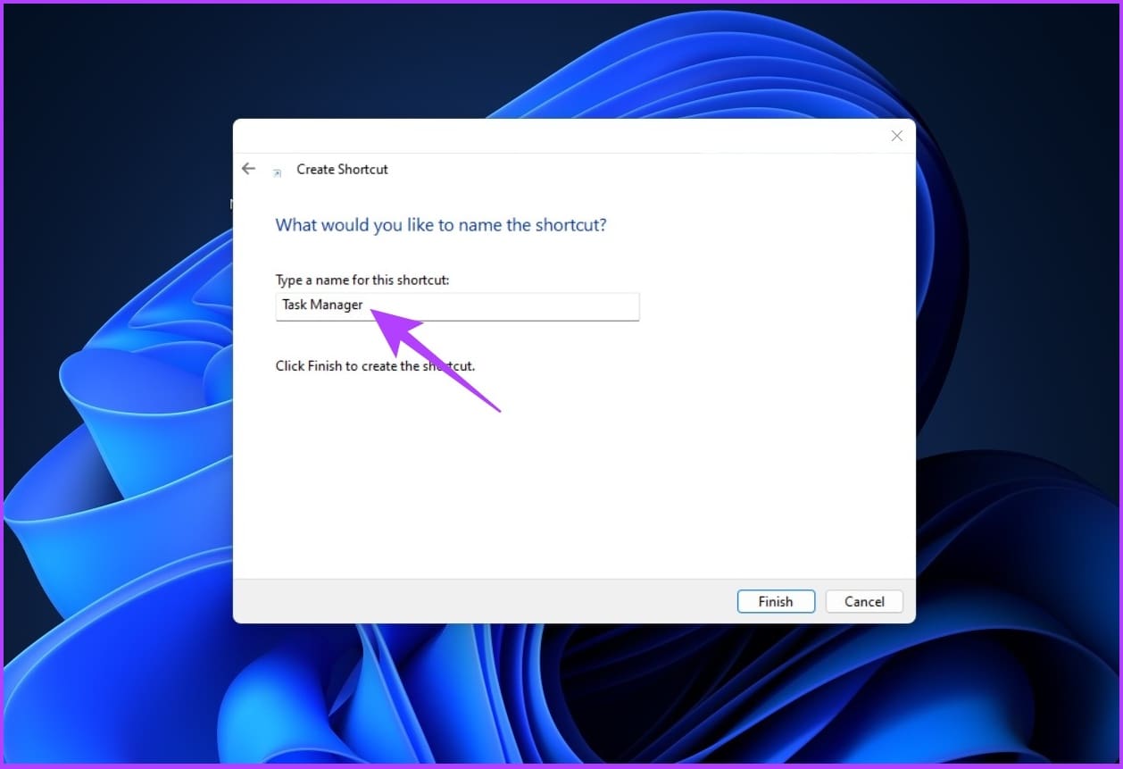 Type the file name and press finish