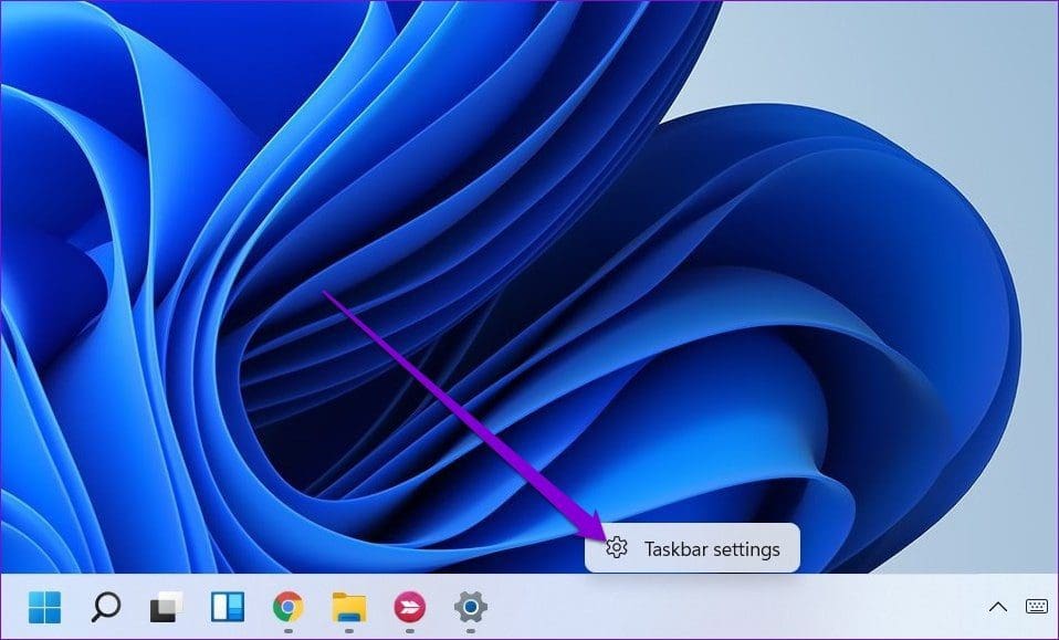 Open Taskbar Settings on Windows 11