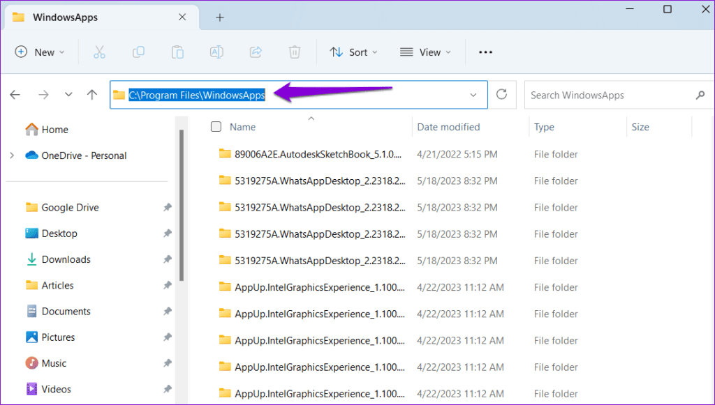 Open WindowsApps Folder