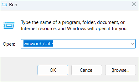 Open Word in Safe Mode