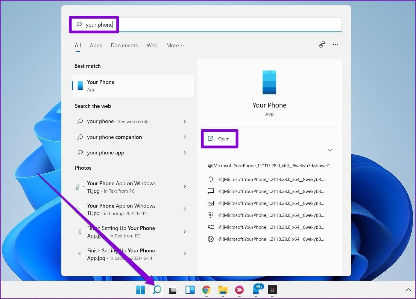 Open Your Phone App on Windows 11