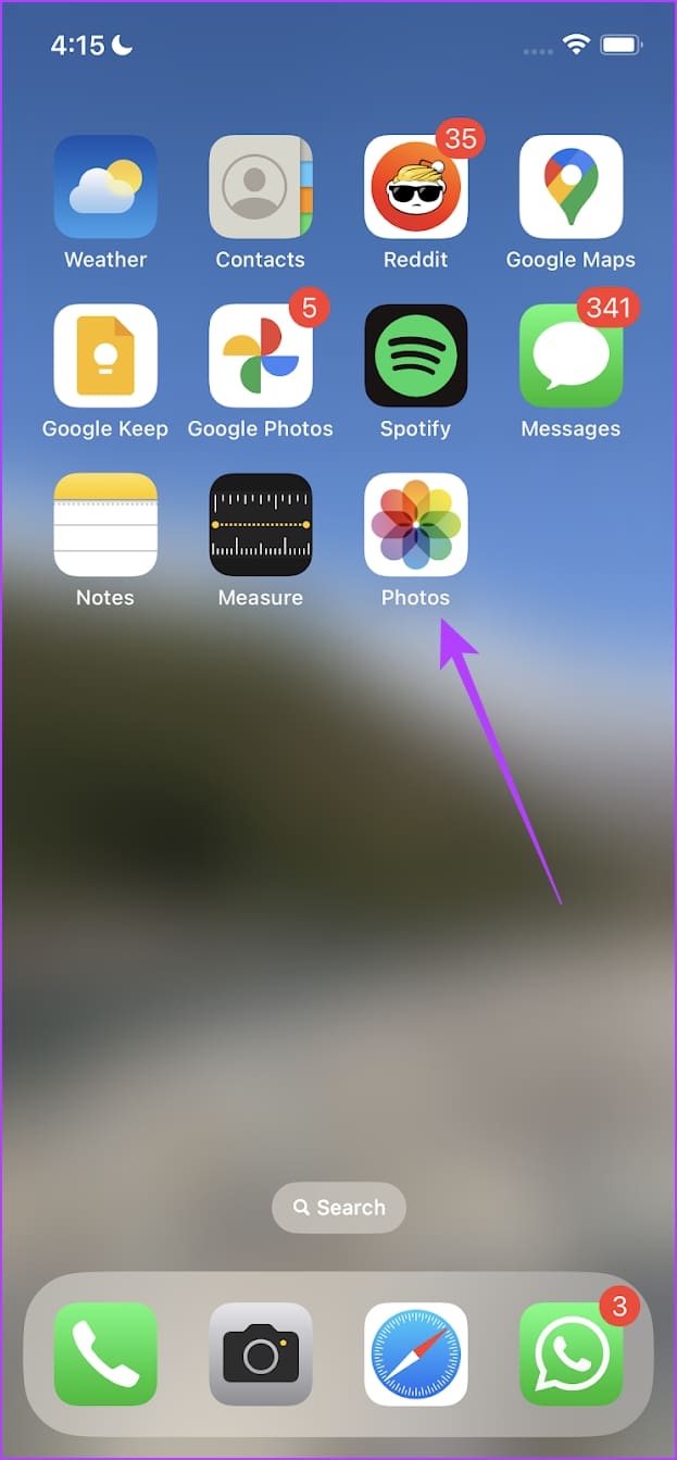 Open the Photos App