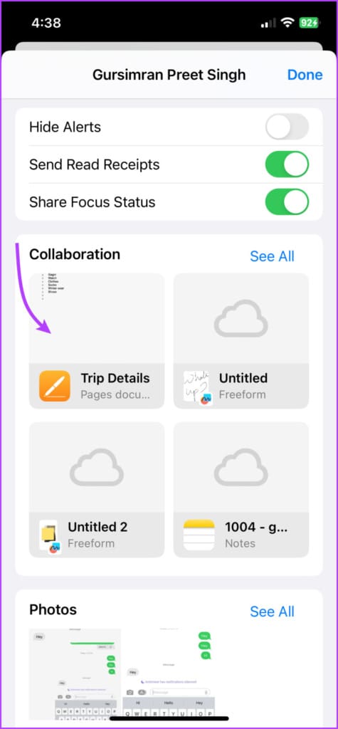 Select the collaborative project to open