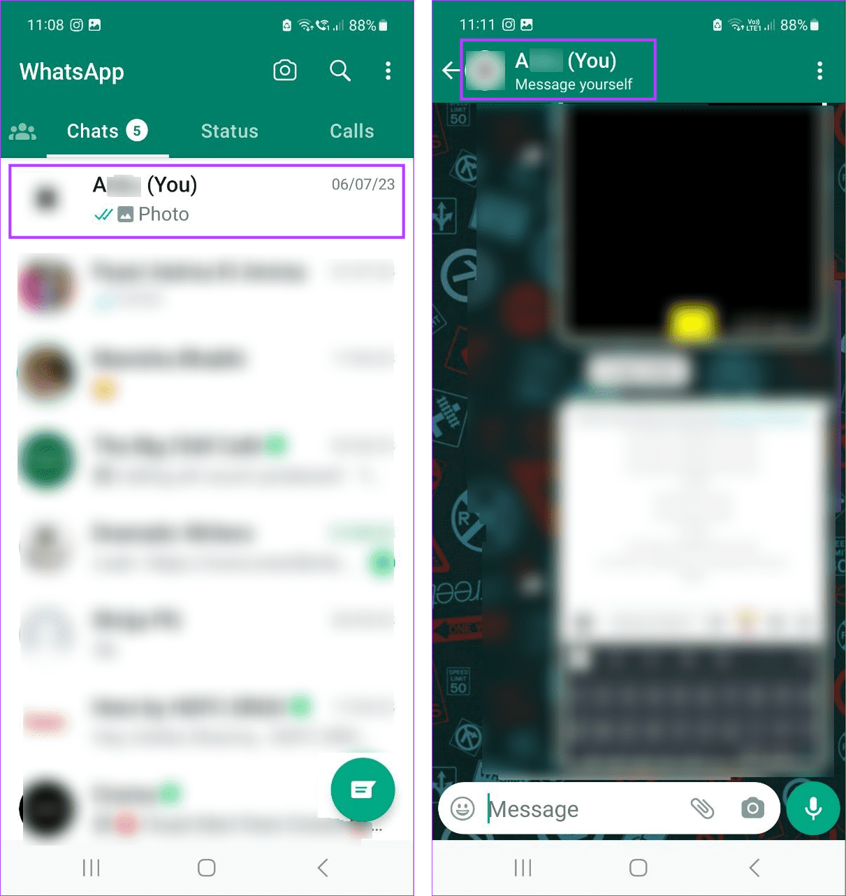 Open your WhatsApp contact