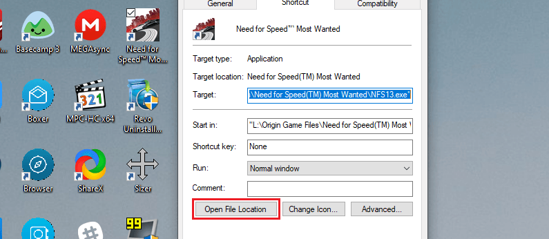 Open File Location