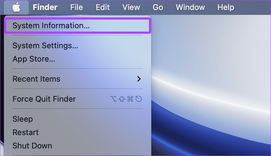 Opening System Information on Mac