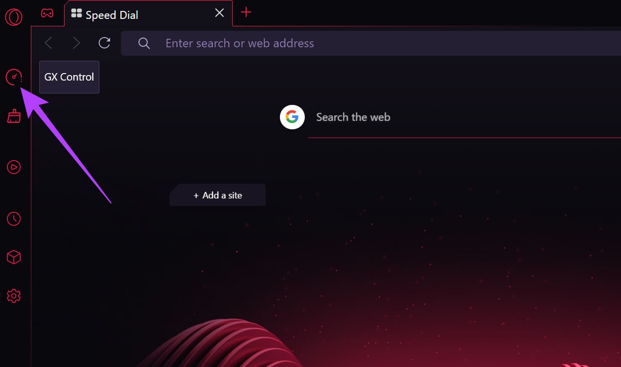 Click on GX Control
