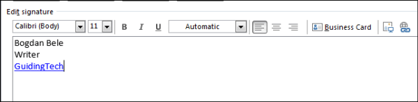Outlook 2013 Signature Create