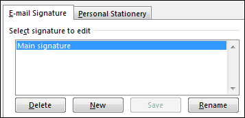 Outlook 2013 Signature Name Choose Main