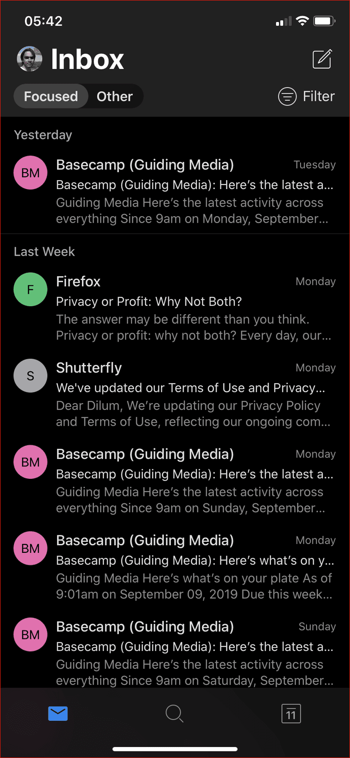 Outlook Dark Mode Ios Android 5