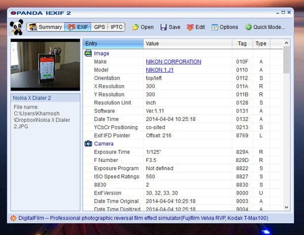 Panda Iexif