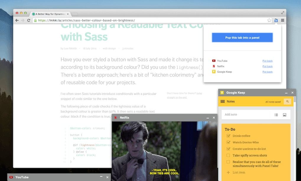 Panel Tabs Screen Shrink