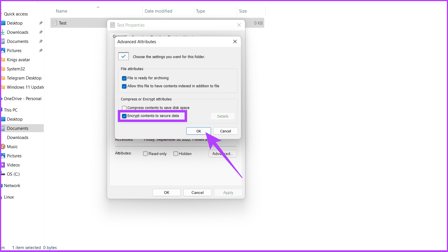 check the 'Encrypt content to secure' data option