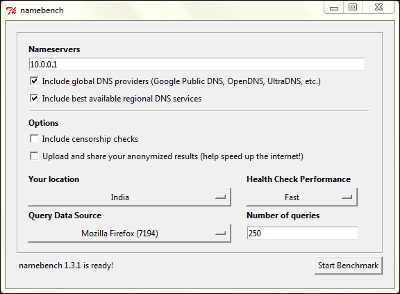 Perform Name Bench Test