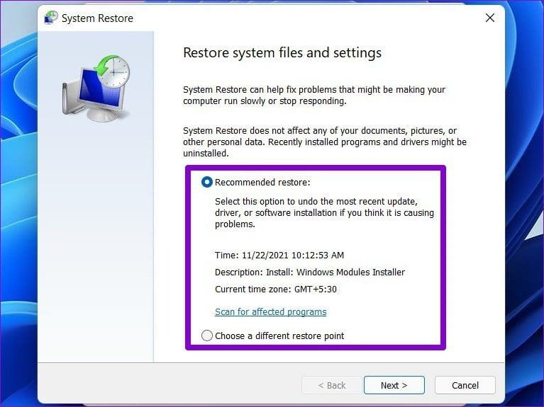 Perform a System Restore