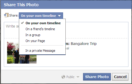 Photo Share Options