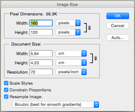 Photoshop Image Size Window