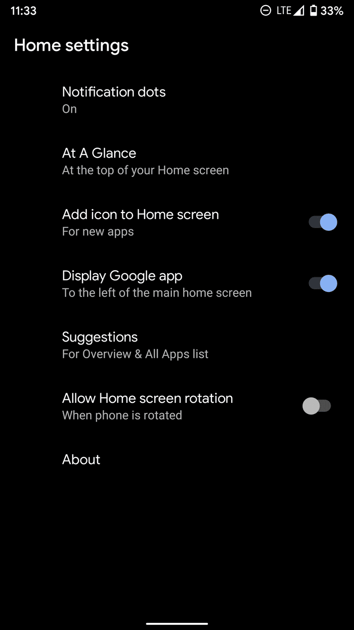 Pixel Home Screen
