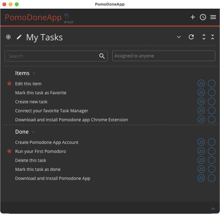 Pomo Done App Pomodoro Mac App