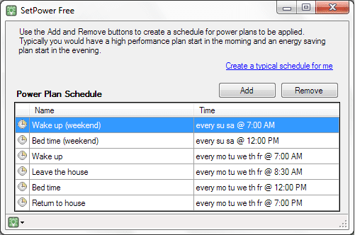 Power Schedule