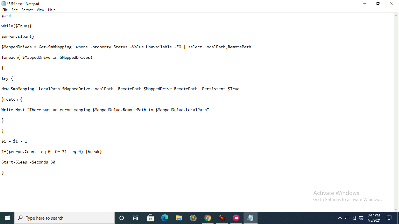 Power Shell Script for Startup Log