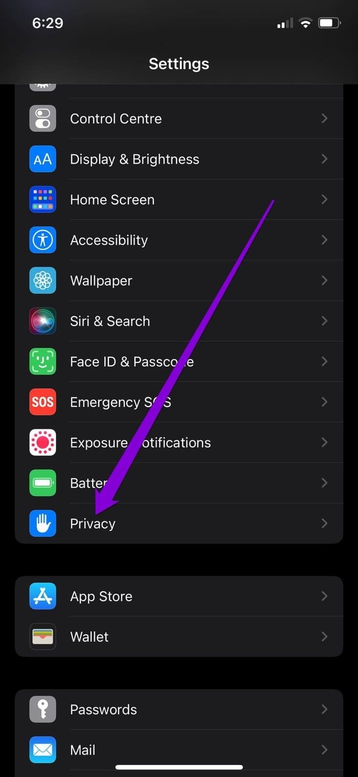 Privacy Settings on i Phone