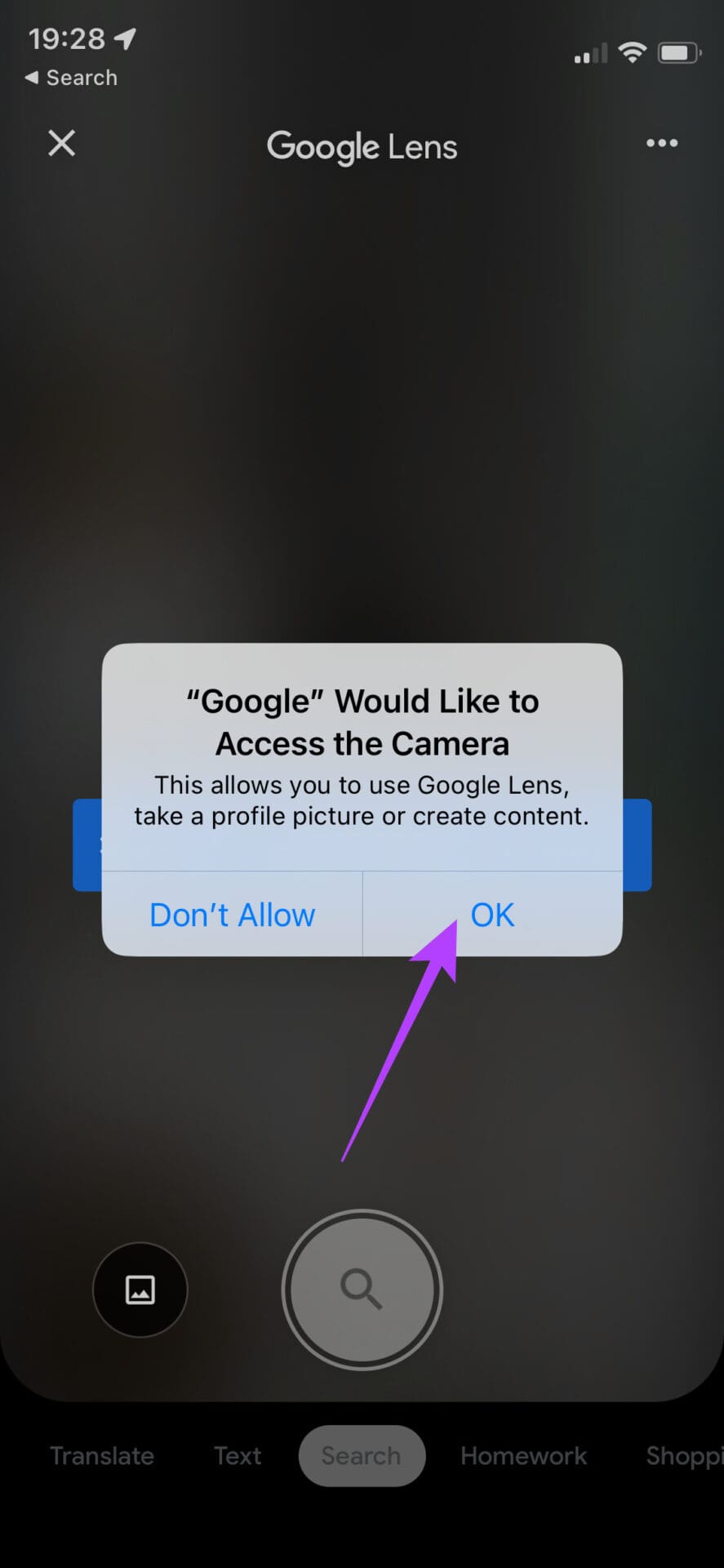 allow camera access