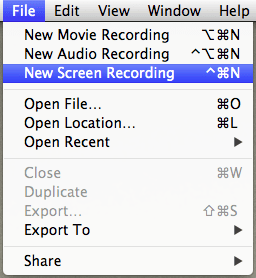 Quick Time New Screen Recording