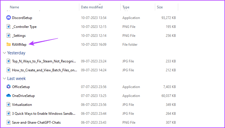 RAMMAp folder in File Explorer