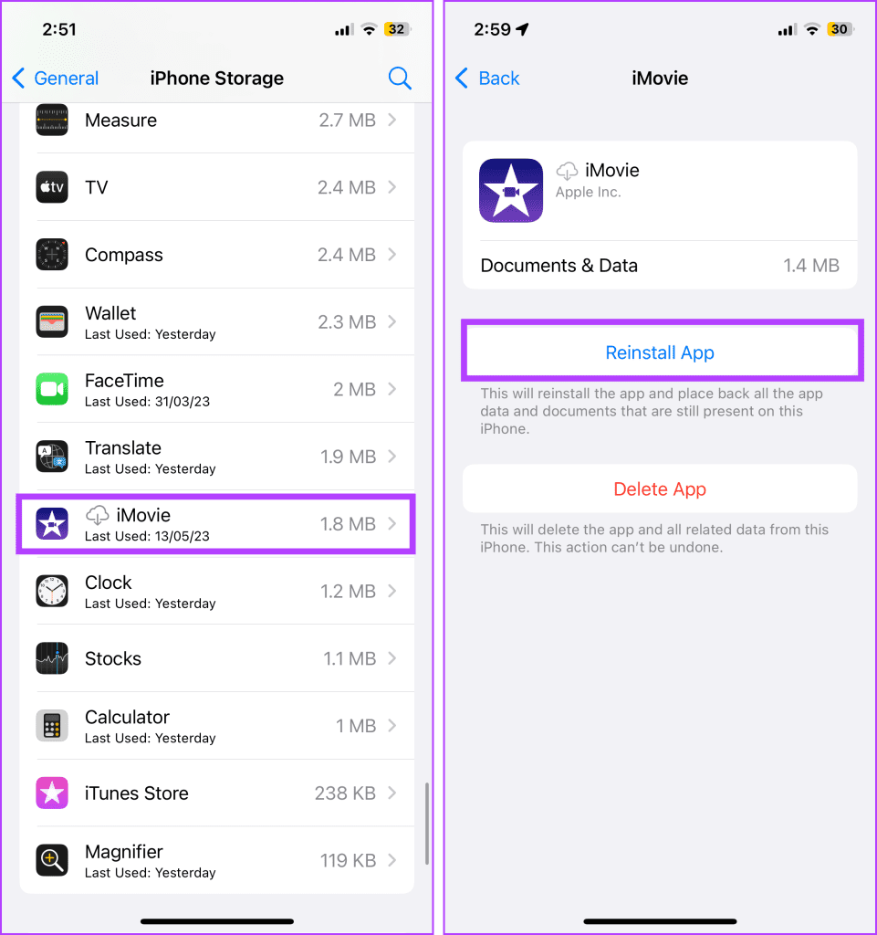 Tap reinstall app