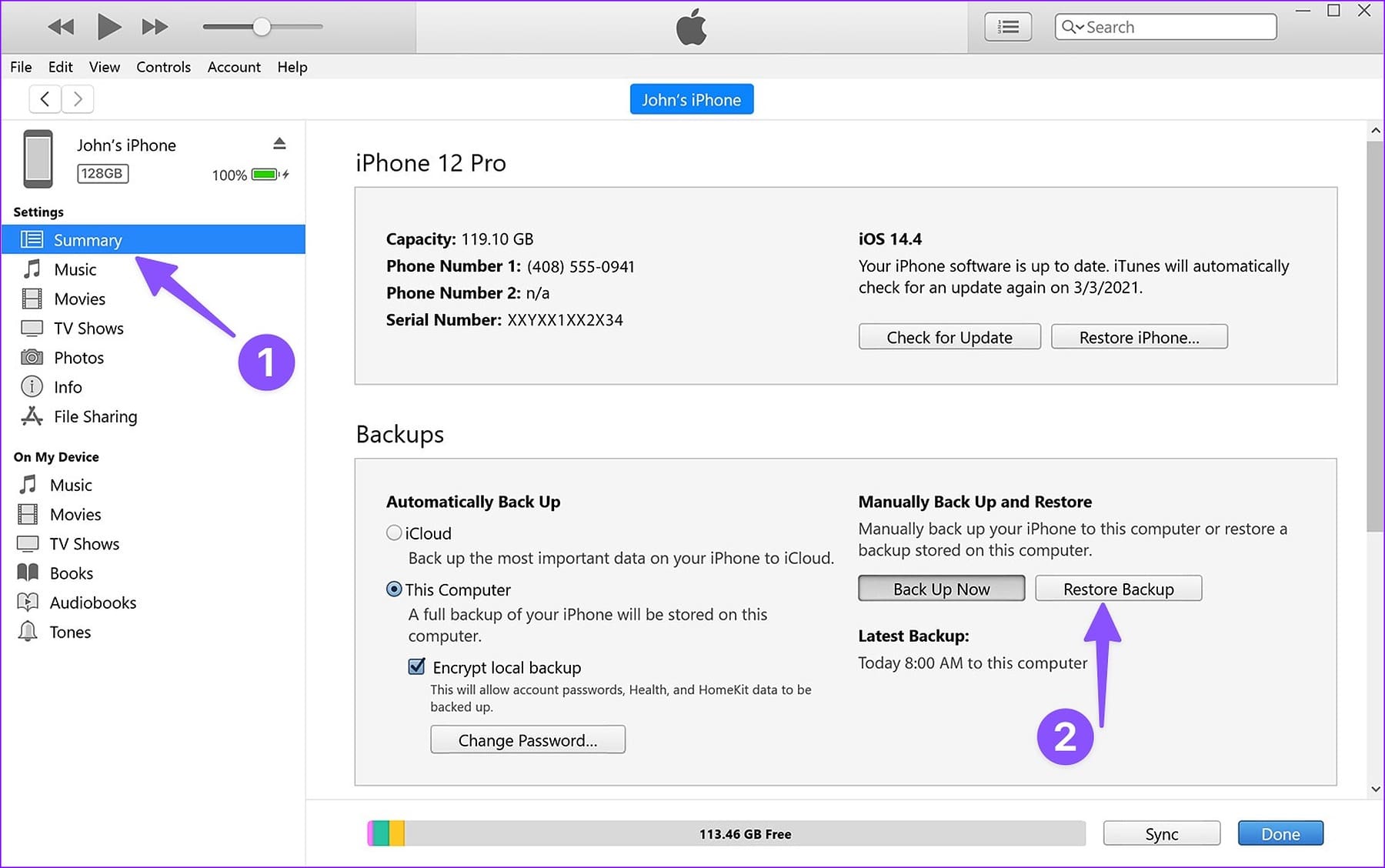 recover deleted photo from iTunes