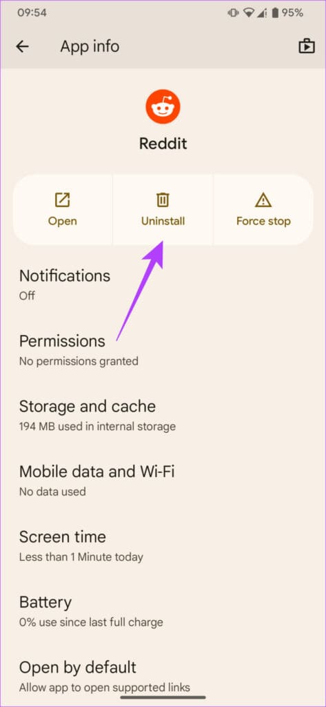 Uninstall reddit