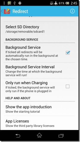 Redirect Settings