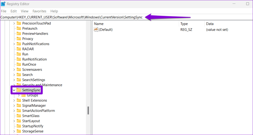 Registry Editor Window