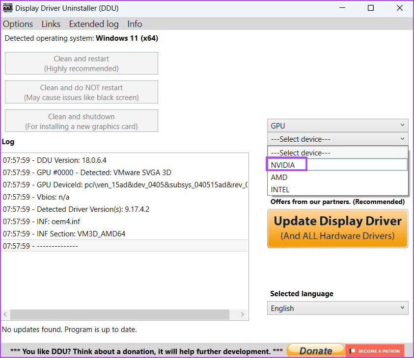 Reinstall GPU Drivers Using DDU