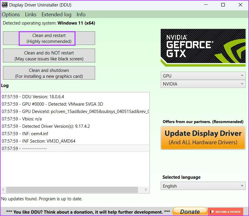 Reinstall GPU Drivers Using DDU