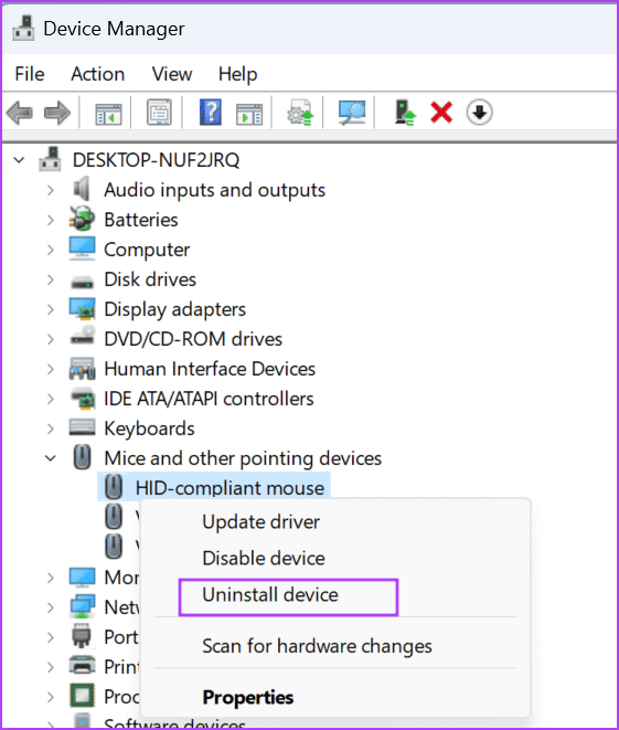 Reinstall Mouse Drivers