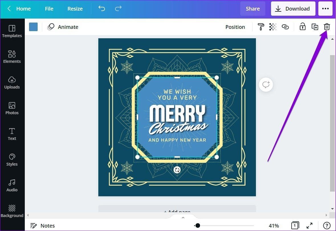 Remove Unwanted Elements form Canvas Template