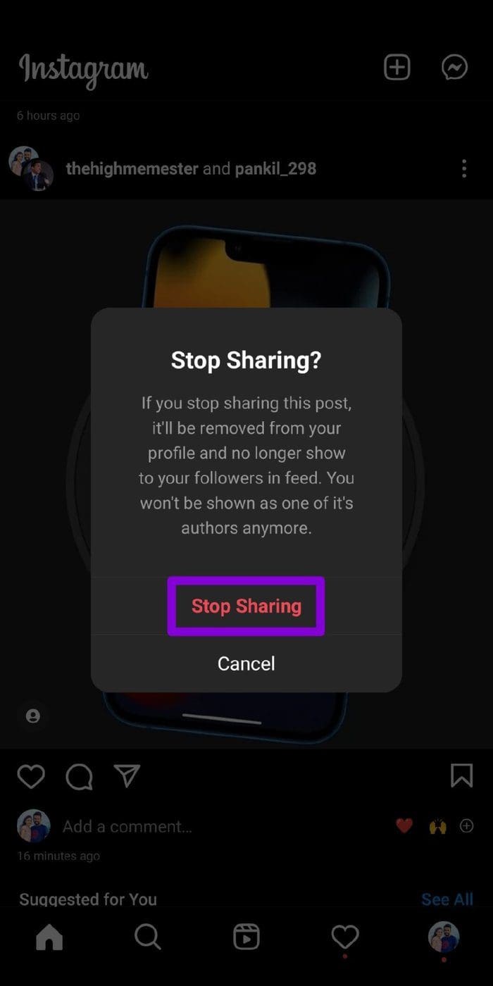 Remove Yourself from Collab on Instagram