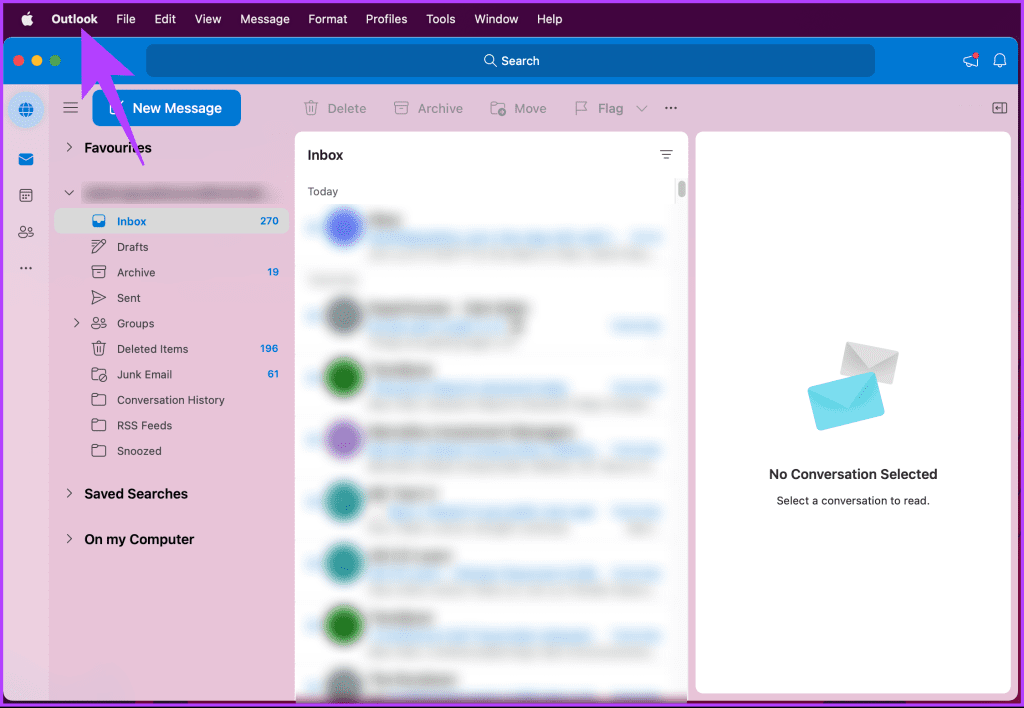 Open the Outlook app on your Mac